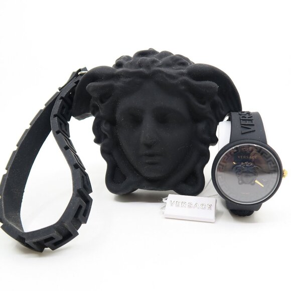 Versace VE6G00223 Black Medusa Dial Quartz Silicone Swiss Made, New Watch - Picture 1 of 5